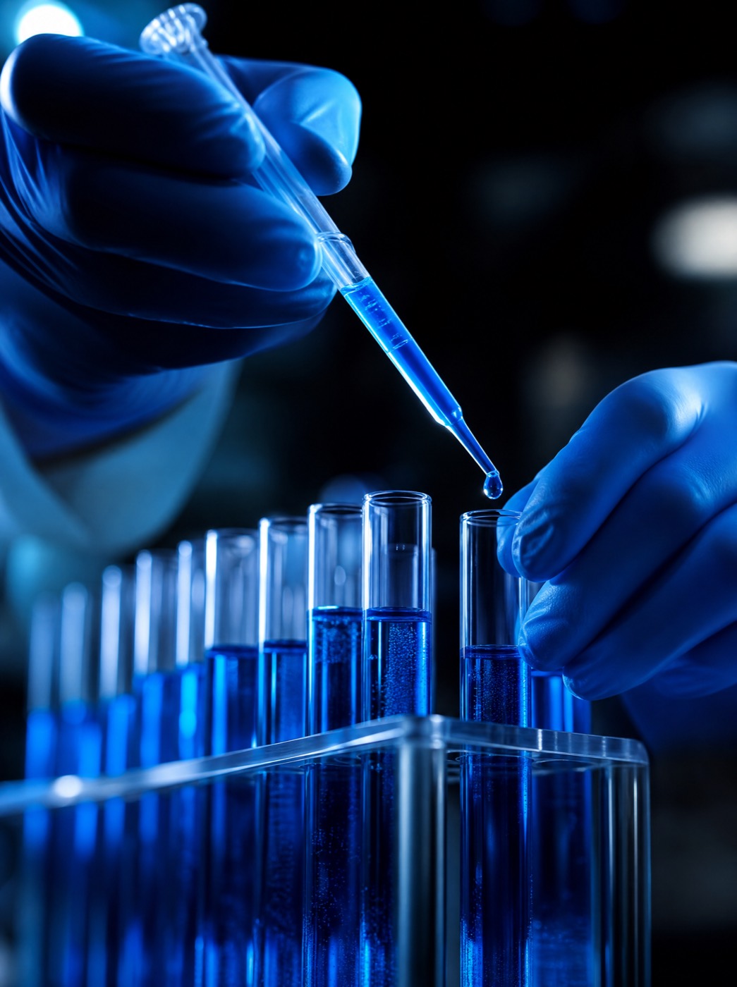 Análise laboratorial de solução química
